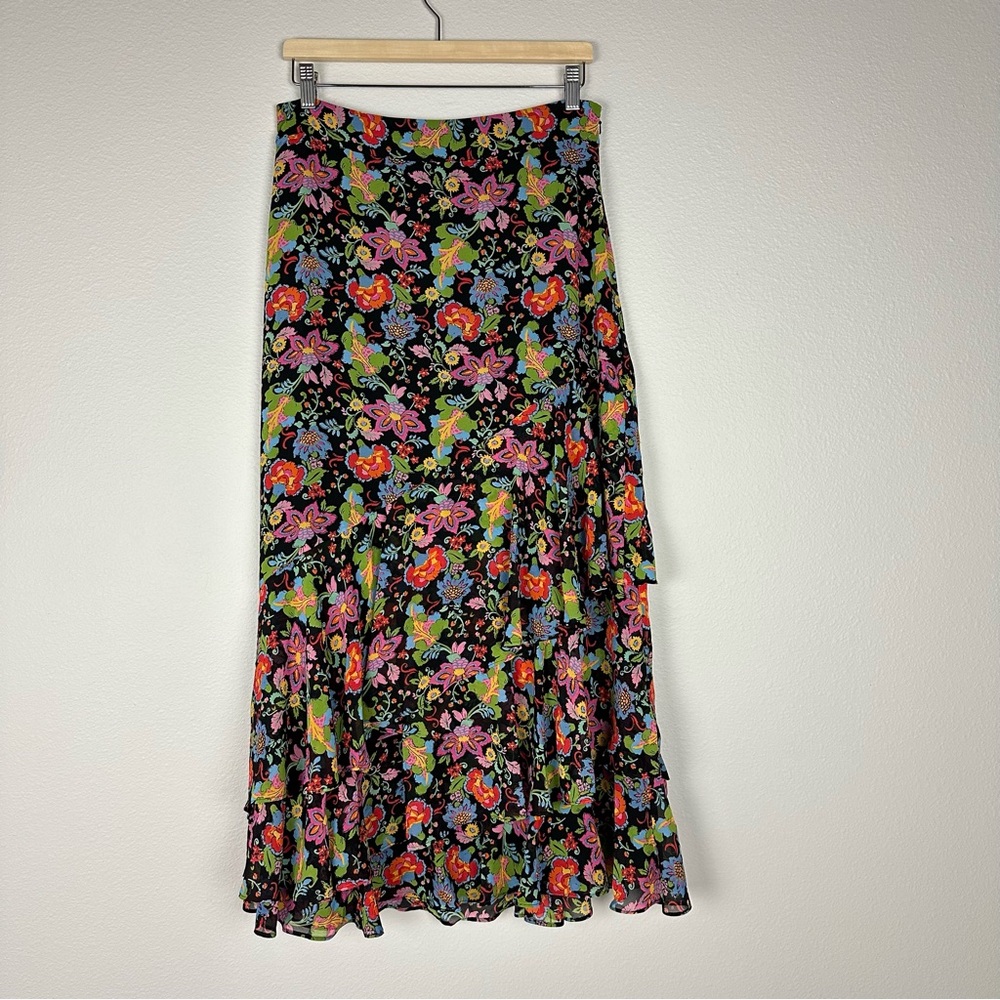 Boden A-Line Pink and Red Maxi Skirt